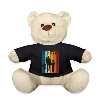 Papa & 3 Söhne Geschenk Design zum Vatertag - Teddy - Schwarz - Vorne