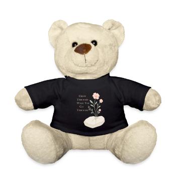 Inspirierendes Blumenmotiv - Hoffnung und Stärke - Teddy - Schwarz - Vorne