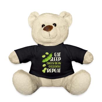 Eat Sleep Casserole de haricots verts Design - Nounours - noir - Devant