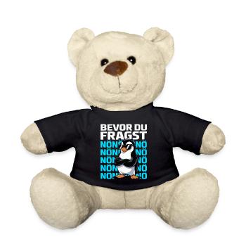 Pinguin mit Spruch – Bevor du fragst: NÖ - Teddy - Schwarz - Vorne