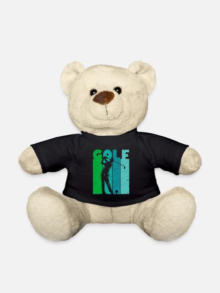 Golf Golfer Tee-Off Männer Jungen Vintage - Teddy - Schwarz