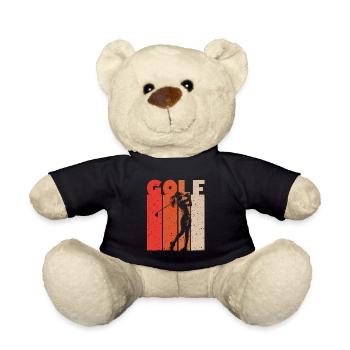Golf Golfeur Tee-Off Fille Femmes Vintage - Nounours - noir - Devant