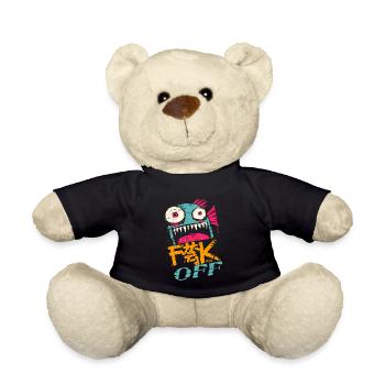 Wild fish cries out for take-off in bright colors - Teddy Bear - black - Front