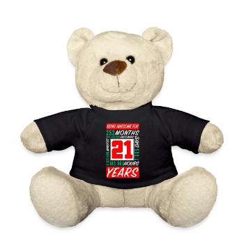 Famille 21 Ans Anniversaire Mois Heures - Nounours - noir - Devant
