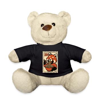Panda roux avec nouilles ramen - Nounours - noir - Devant