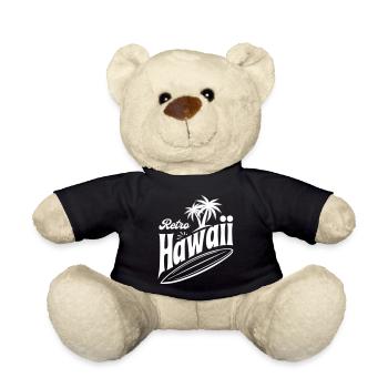 Retro Hawaii Vibes mit Palmen und Surfbrett - Teddy - Schwarz - Vorne