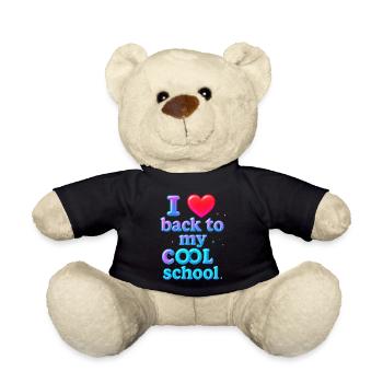 Neon Retro Back to School Design - Teddy Bear - black - Front