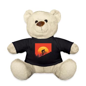 Mountainbiker Sonnenuntergang Silhouette - Teddy - Schwarz - Vorne