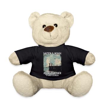 Père et fils en tant que partenaires de pêche - Nounours - noir - Devant