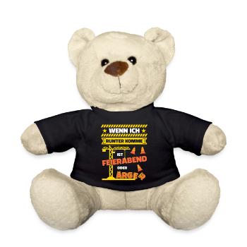 Kranfahrer Kranführer Spruch Feierabend Ärger - Teddy - Schwarz - Vorne