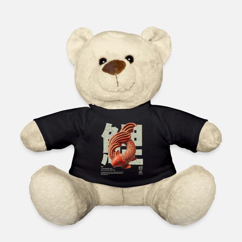 Japanese Koi Fish – Happiness & Transformation - Teddy Bear - black