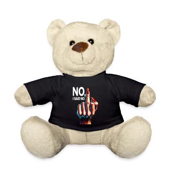 Bold Middle Finger Illustration for Statement Wear - Teddy Bear - black - Front