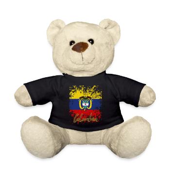 Kolumbianische Grunge-Flagge, ich liebe Kolumbien - Teddy - Schwarz - Vorne