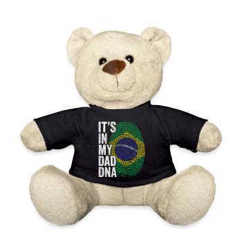 Brasilien Flagge Brasilianischer Papa Fußabdruck - Teddy - Schwarz - Vorne