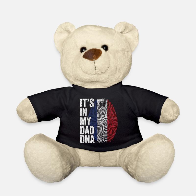 Drapeau France Empreinte Papa Français - Nounours - noir