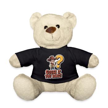 Western Cowboy Guessing Game T-Shirt - Teddy Bear - black - Front