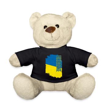 Drapeau ukrainien, fierté ukrainienne - Nounours - noir - Devant
