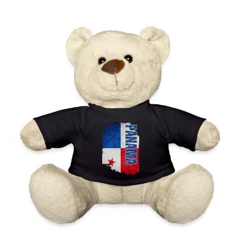 Drapeau panaméen, j’adore le Panama - Nounours - noir - Devant