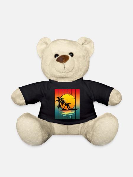 VINTAGE-SURFEN BEI SONNENUNTERGANG - Teddy - Schwarz