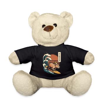 Capybara, Surfen, Japanisch, Surfer, Wasserschwein - Teddy - Schwarz - Vorne