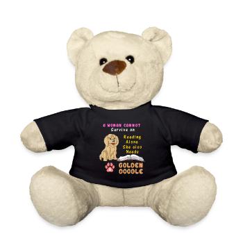 Bücher und Goldendoodle – Hundeliebhaber Frau Design - Teddy - Schwarz - Vorne