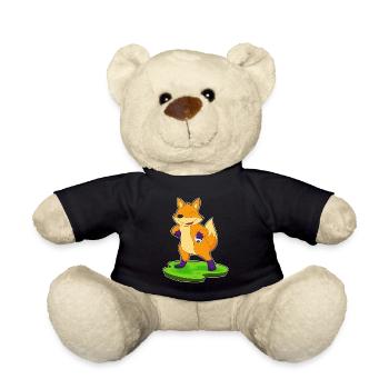 Fuchs Handballspieler Handball - Teddy - Schwarz - Vorne