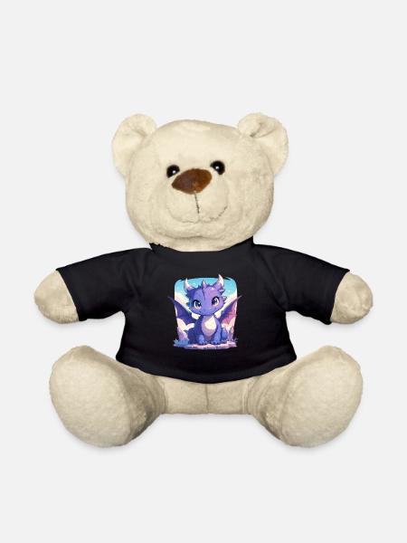 Drachen Drache - Teddy - Schwarz