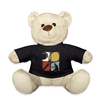Retro Tennis Spieler Silhouette Design - Teddy - Schwarz - Vorne