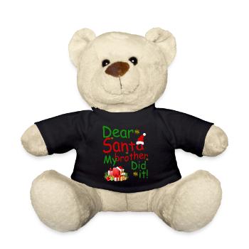 Cher Père Noël mon frère l’a fait chemise – Noël drôle - Nounours - noir - Devant
