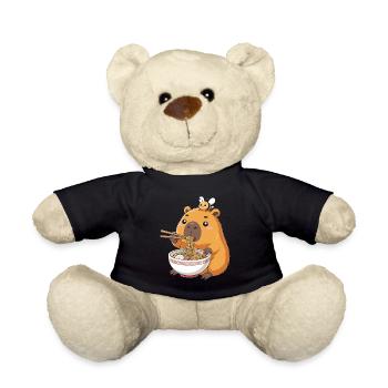 Capybara Ramen Bee Kawaii Anime Noodles Japan - Teddy Bear - black - Front