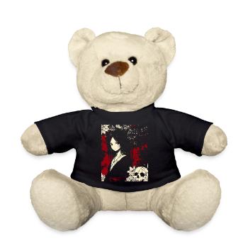 Illustration d'une fille démoniaque effrayante en kimono - Nounours - noir - Devant