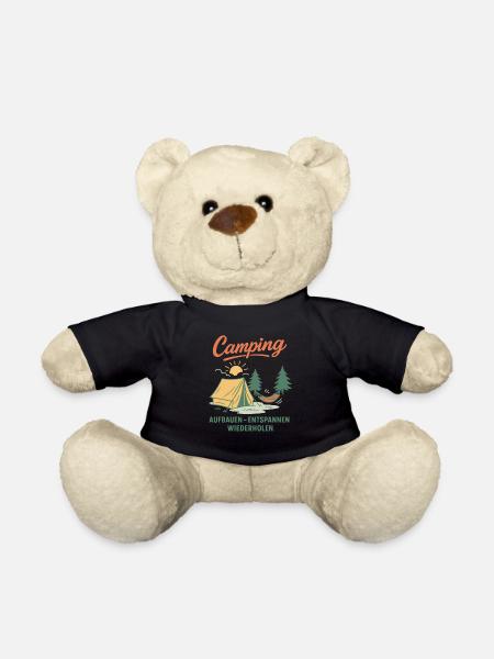 Camping Aufbauen Entspannen Wiederholen Natur - Teddy - Schwarz