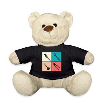 Heating Engineer Heating Construction Plumber Plumber - Teddy Bear - black - Front