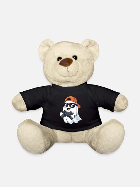 Kawaii Cute Boo Playing Video Game Halloween Gamer - Teddy - Schwarz