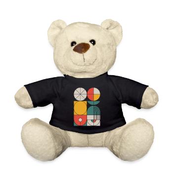 Bauhaus Geometric Shapes Composition - Teddy Bear - black - Front