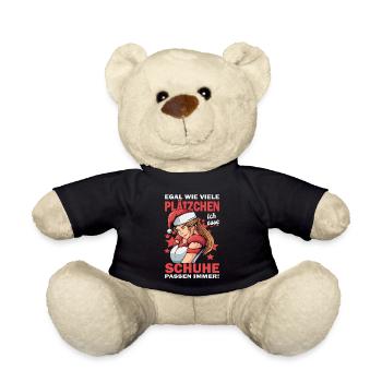 Weihnachtsgeschenk Frauen Plätzchen Lustig Idee - Teddy - Schwarz - Vorne