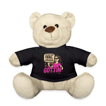 Selbstbewusste Feministische Illustration - Teddy - Schwarz - Vorne