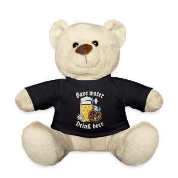Save water drink beer - Biertrinker - Spruch - Teddy - Schwarz - Vorne