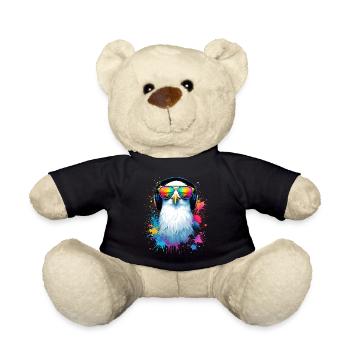 Oiseau mouette coloré avec des lunettes de soleil - Nounours - noir - Devant
