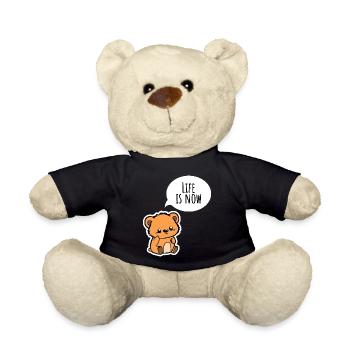 Der niedliche Bär: Das Leben ist jetzt! Genieße es - Teddy - Schwarz - Vorne