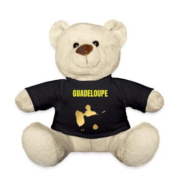 Guadeloupe Westindische Inseln T-Shirt mit goldener Karte - Teddy - Schwarz - Vorne