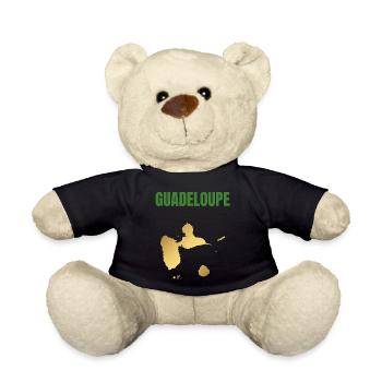 Guadeloupe Westindische Inseln T-Shirt mit goldener Karte - Teddy - Schwarz - Vorne