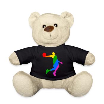Joueur de basket-ball arc-en-ciel - Nounours - noir - Devant