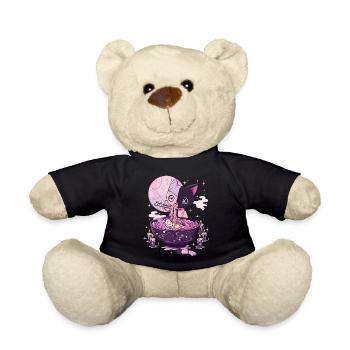 Kawaii Goth Pastellkatze Zombie Ramen - Teddy - Schwarz - Vorne