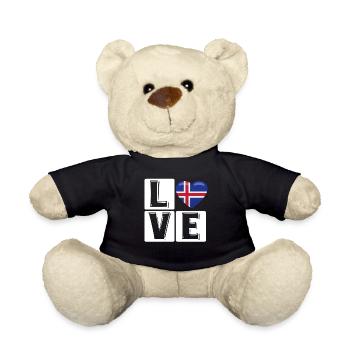 L Love Iceland Heart - Teddy Bear - black - Front