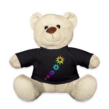 Bunte Sterne - Teddy - Schwarz - Vorne