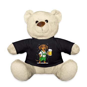 Bière teckel tente à bière chope de bière Bavière chien drôle - Nounours - noir - Devant