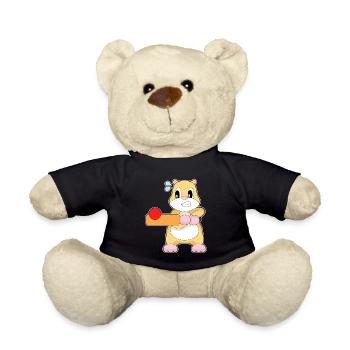Hamster Cricket Cricket Bat - Teddy Bear - black - Front