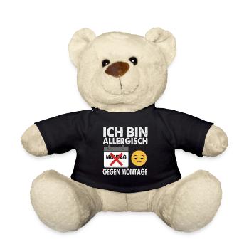 Ich bin allergisch gegen Montage - Teddy - Schwarz - Vorne