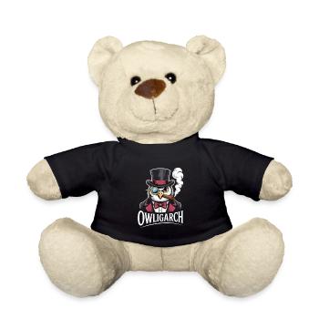 Owligarch Eule Mit Zylinder Und Monokel - Teddy - Schwarz - Vorne